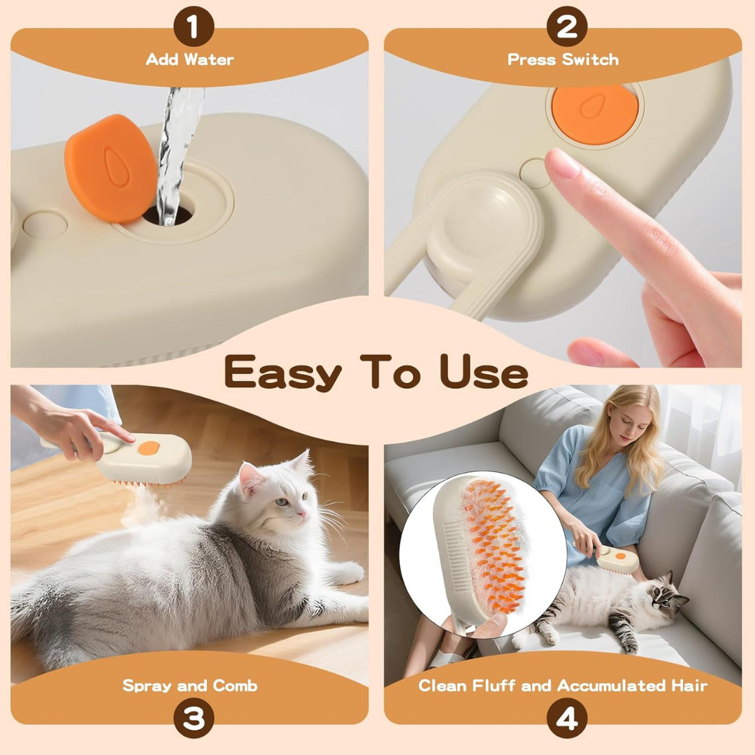 PetSpa Ultrasonic Steam Brush for Dogs and Cats